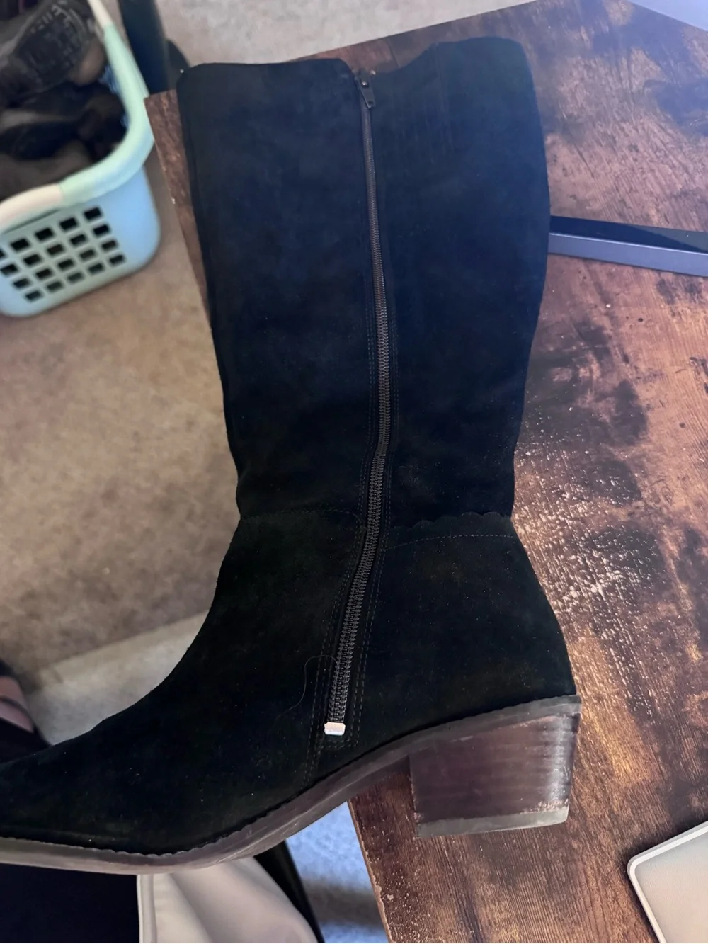 Vionic Black Suede Over-The-Knee Boots Wide Calf